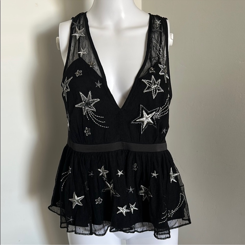 Gorgeous Black Star Embellished Blouse